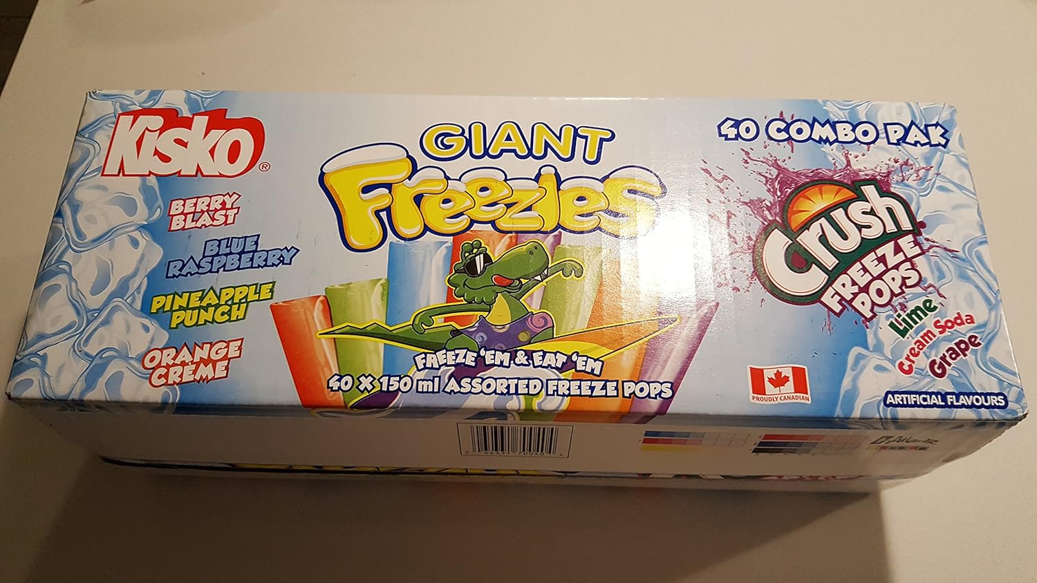 Kisko Crush Giant Freezies 40 Combo Pak 28 x 150ml & 12 x 150ml