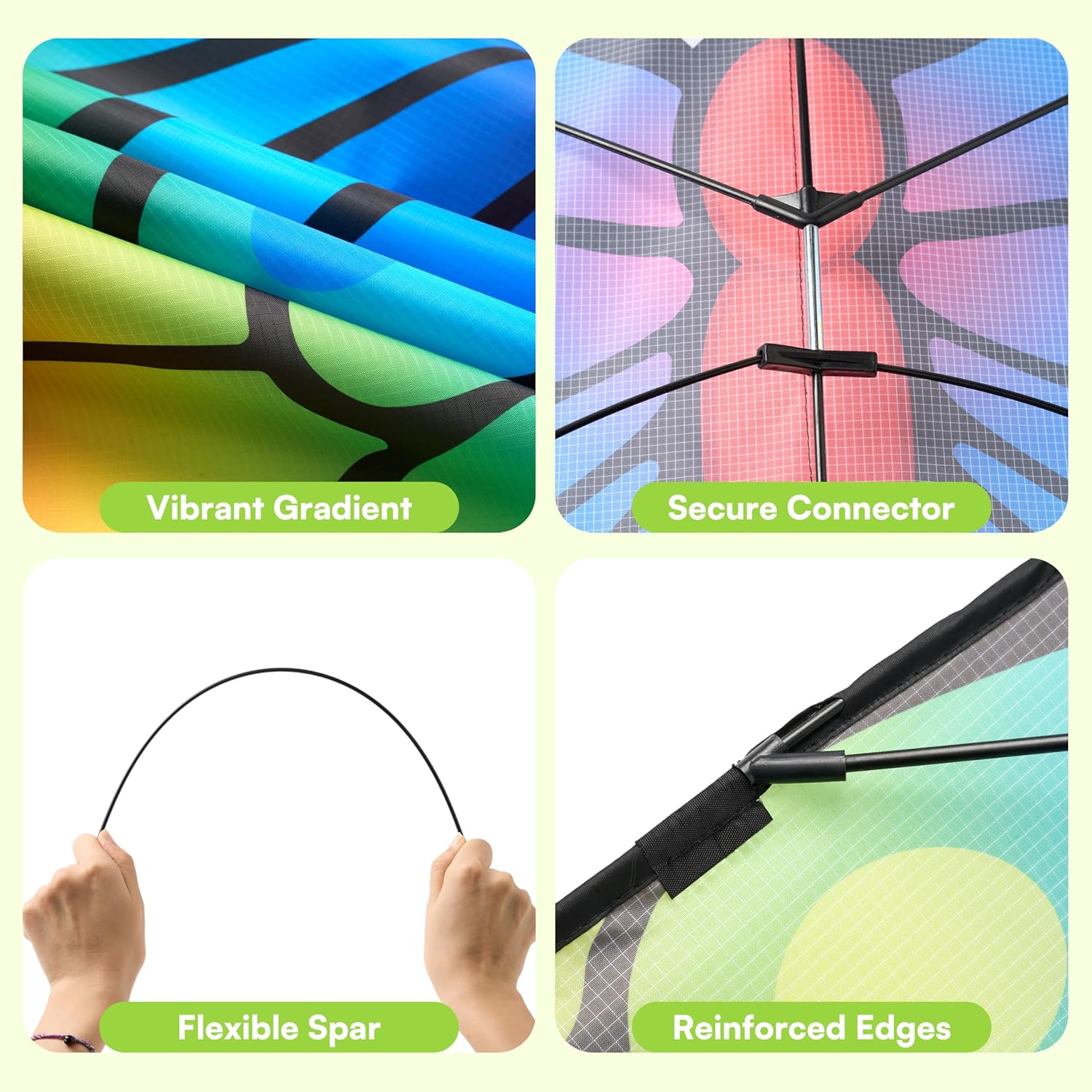 JOYIN Rainbow Butterfly Kites for Kids and Adults, Easy to Fly Large Single Line Kites for kids - 55" x 27.5" Kite with 328ft String for Beginner, Butterfly Beach Kite for Outdoor Games and Activities - Image 8