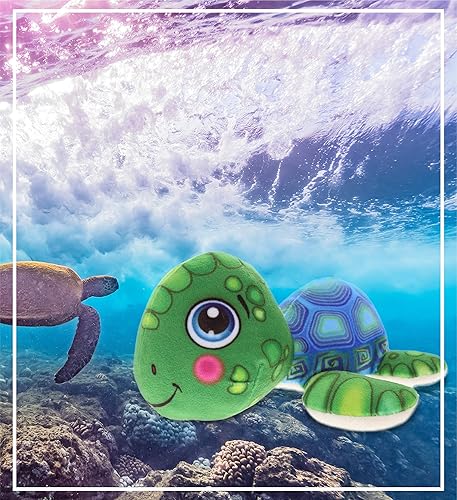 Miniatura 8 de DolliBu Juguete de peluche de tortuga marina, para niños y adultos, regalo de peluche de tortuga abrazable, lindos animales de peluche para niñas y