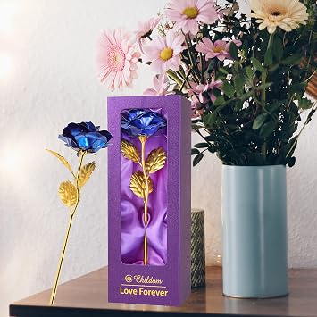 Childom Mothers Day Rose Gifts for Mom,Birthday Gifts for Women,Mothers Day Flowers Gifts for Mom from Daughter Son,Blue Artificial Flowers Gift for Her,Wife,Grandma,Christmas,Valentines,Anniversary