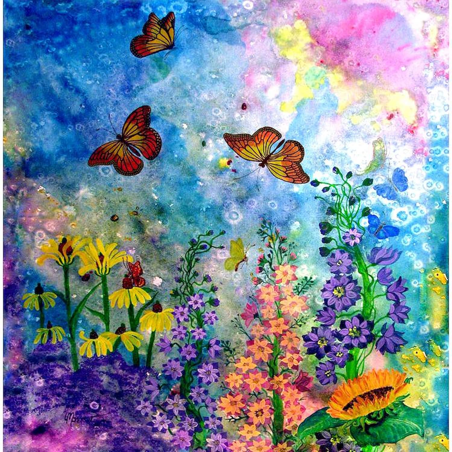 CafePress Butterfly Garden Decorative Fabric Shower Curtain