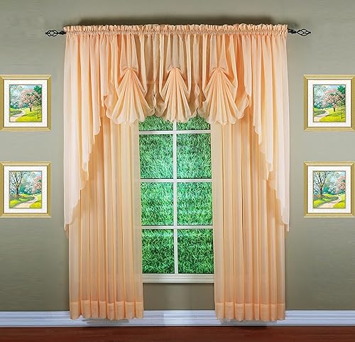 Today's Curtain - Cortina Emelia de gasa original, panel de 84 pulgadas, melocotón, 60 pulgadas de ancho x 84 pulgadas de largo