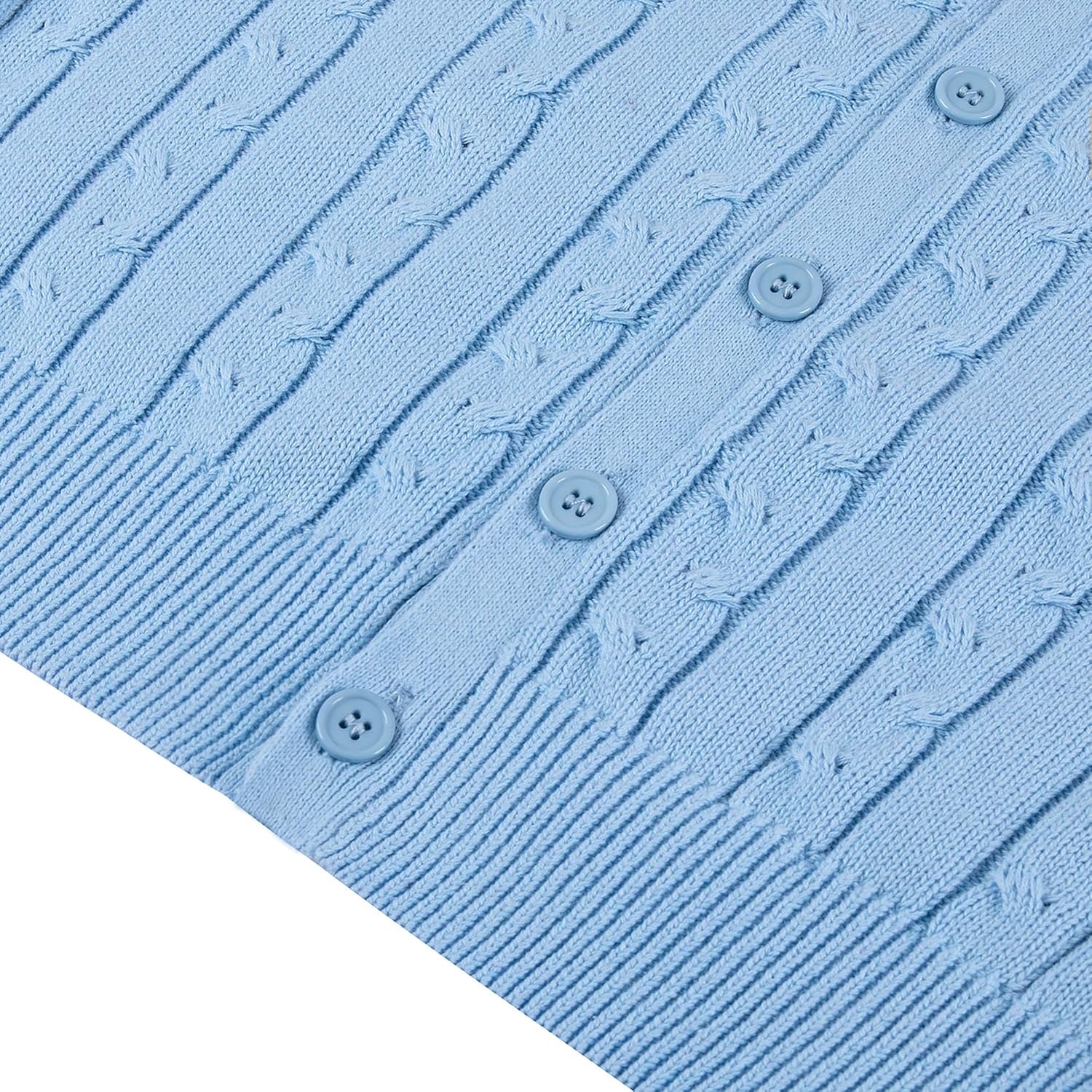 BOBOYOYO Boys Sweater Vest 100% Cotton School Uniform Vest Kids Button Cardigan Vest for Boys Girls Childrens Toddler - Image 5