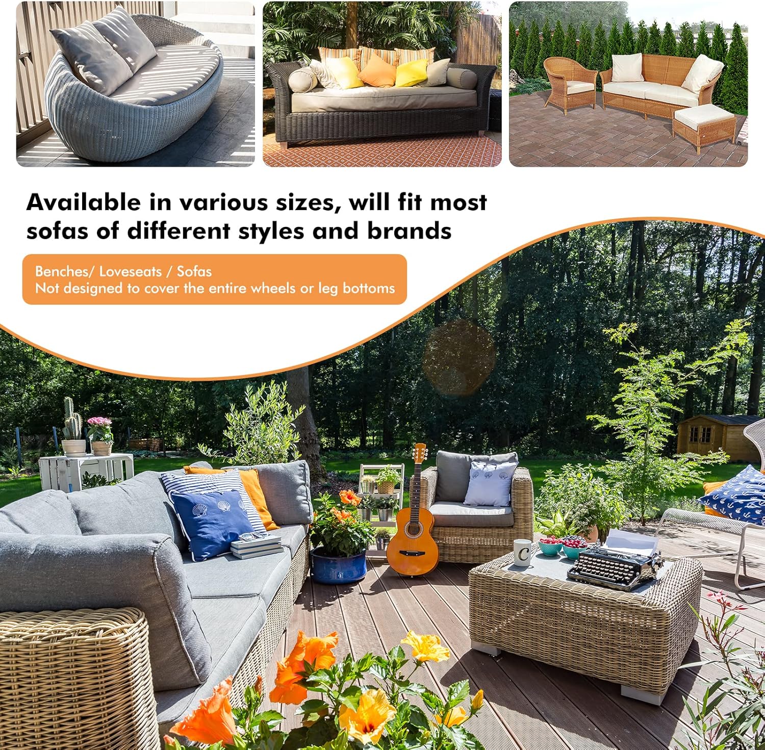 LAMA Patio Furniture Covers Waterproof, 100% Outdoor Waterproof Durable Patio Loveseat Cover, Patio Bench Sofa Cover with Handle for Outdoor Patio Furnitures, Beige(Small -58"W x 32.5"D x 31"H)