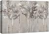 wall26 Canvas Print Wall Art Brown White Autumn Forest Tree Silhouette Landscape Nature Wilderness Illustrations Modern Art Rustic RelaxCalm Multicolor for Living Room, Bedroom, Office - 24x36"