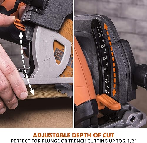 Miniatura 8 de Evolution Power Tools R185CCS Sierra circular de corte multimaterial TCT de 7-1/4 pulgadas, 7-1/4 pulgadas, naranja