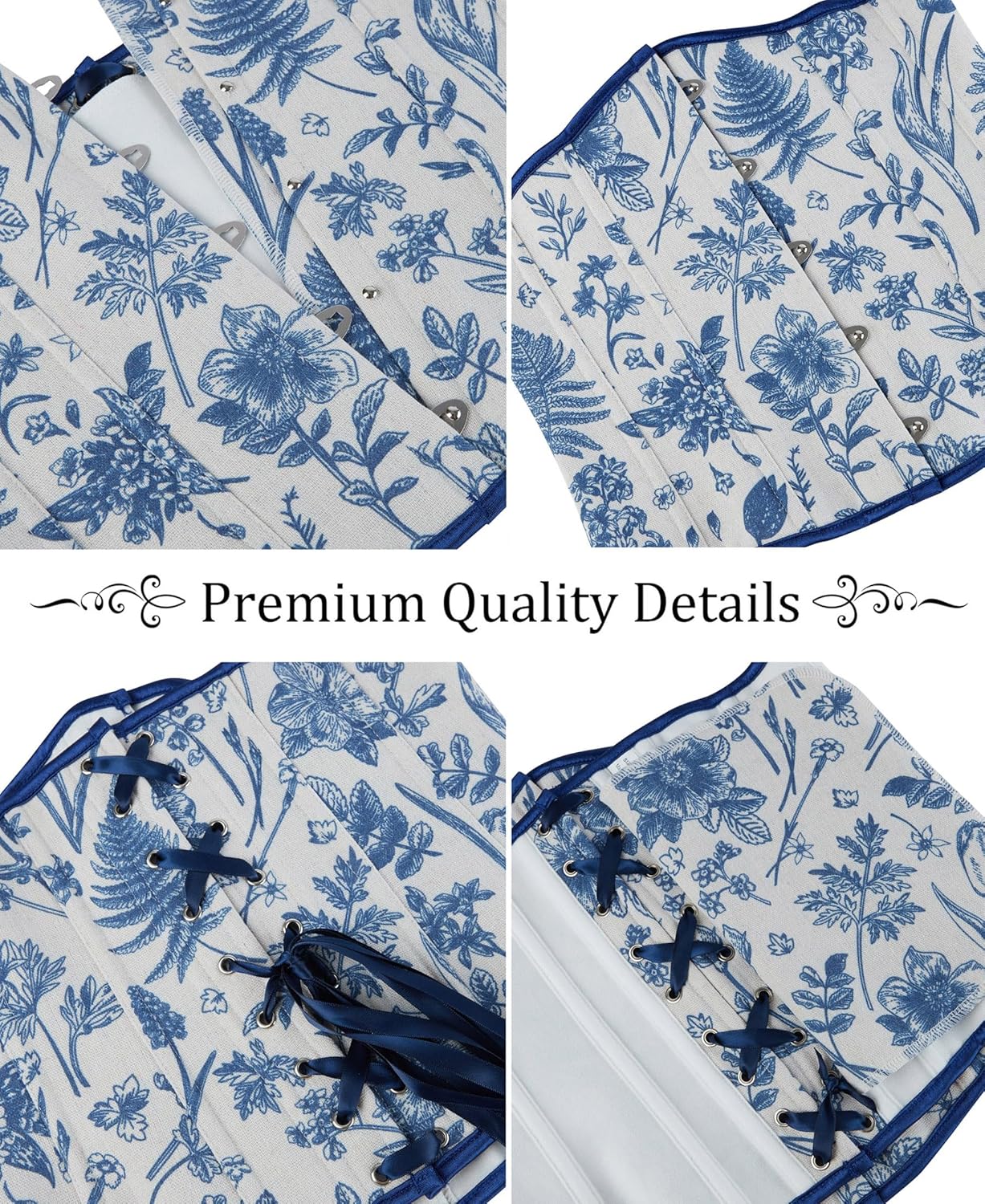 Alivila.Y Fashion Corset Womens Brocade Underbust Boned Corsets Bustier Waist Trainer - Image 4