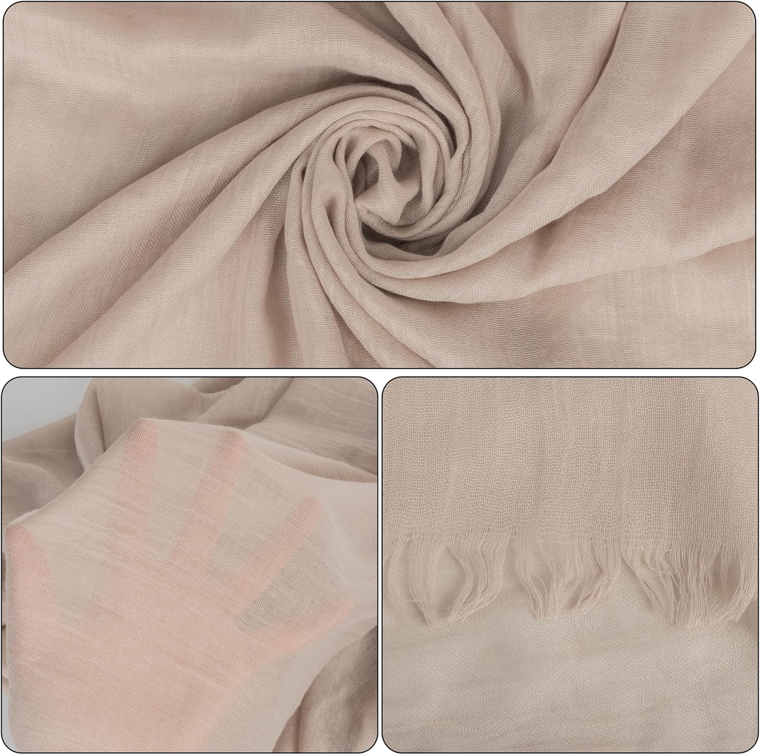 Women Long Lightweight Linen Scarf Shawls Extra Large Soft Beach Shawls-Wraps Long-Sunscreen-Body-Scarves (76.77×39.37") - Image 5