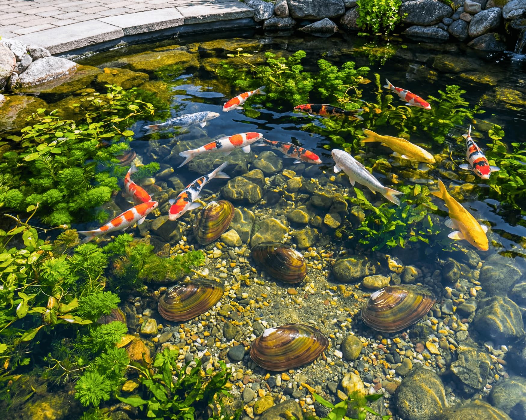 NatureHolic Teichmuschel Bundle | Lebende Süßwassermuscheln zur natürlichen Algenbekämpfung | Biologischer Wasserfilter für Gartenteich & Schwimmteich