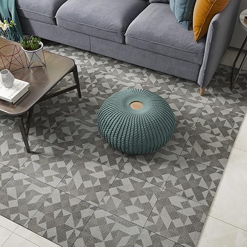 CHICHOME Paquete de 6 baldosas de alfombra sintética de 12 x 12 pulgadas, autoadhesivas, antideslizantes, impermeables, duraderas, de vinilo, para