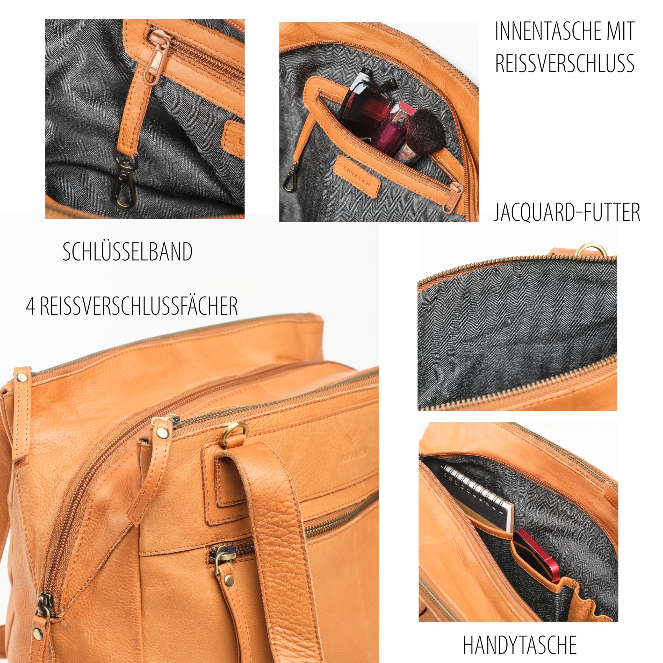 Damen Leder Handtasche mittelgroß Schultertasche Damen mit Fächern | Handgefertigte Leder Handtasche mit mehreren Fächern und Reißverschlüssen. Geräumig, elegant und alltagstauglich.