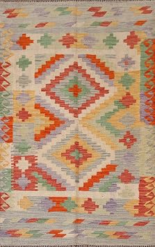 Rug Source Southwestern Collection, 3x5 Kilim Rug, Hand Woven Multi-Colored Geometric Rug, Oriental 100% Wool Carpet for Foyer, Entryway and Hallway