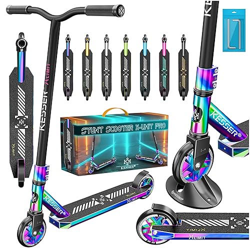 KESSER® Stunt Scooter X-Limit-Pro 360° Lenkung Funscooter Stuntscooter mit Ständer
