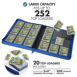 FunGuys Toploader Binder - 252 Capacity Trading Card Storage Binder, Zippered Side-Loading Album with 9-Pocket Layout for TCG, Yu-Gi-Oh!, MTG