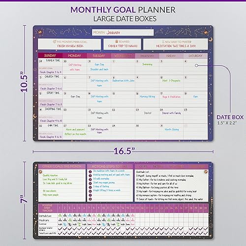 Miniatura 7 de Calendario magnético de borrado en seco de la ley de atracción para refrigerador o pared. Dos grandes pizarras magnéticas de borrado en seco de 10.5
