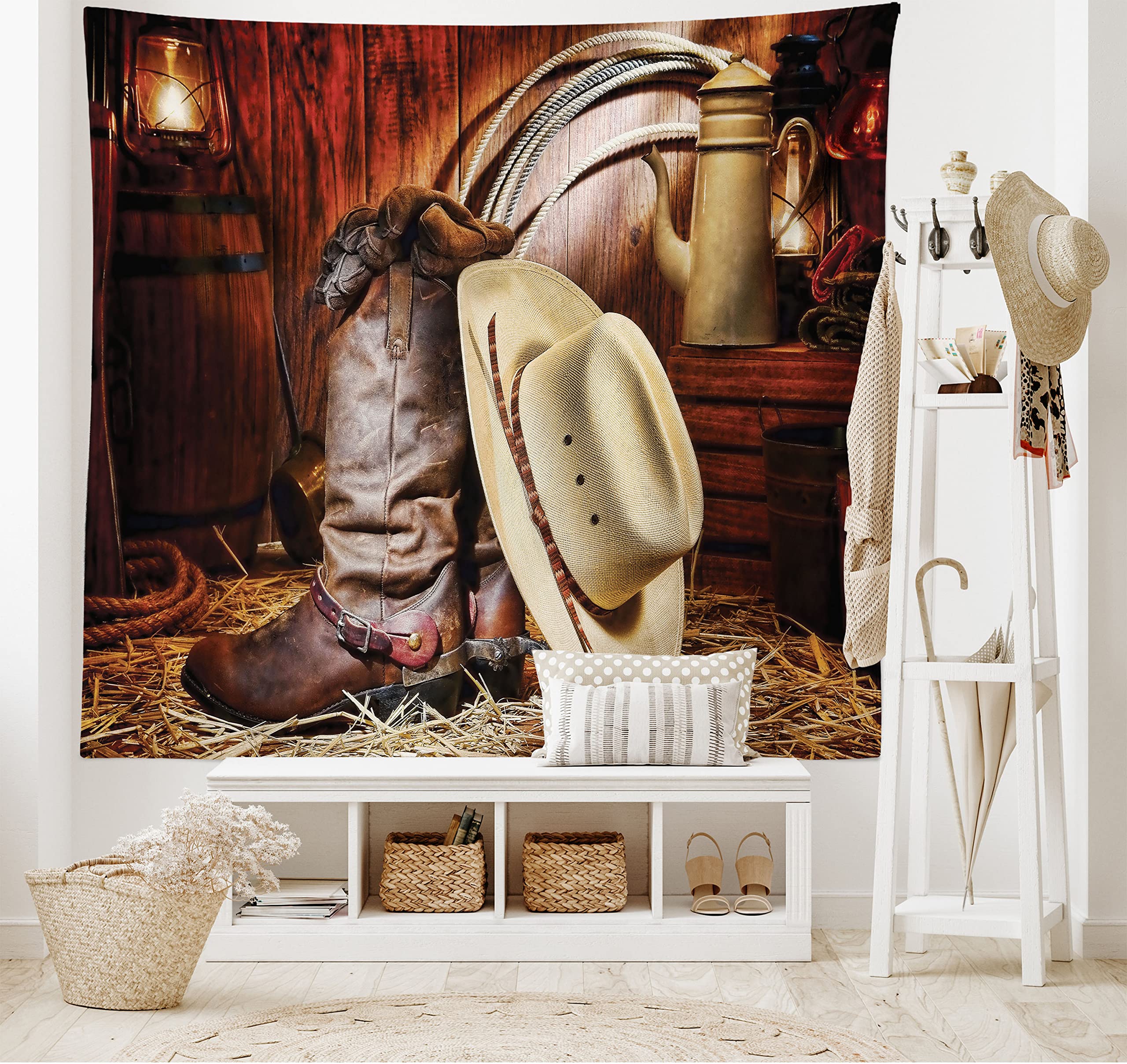 Amazon.com: Ambesonne Western Decor Tapestry, Authentic American  