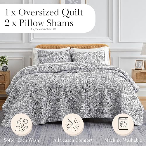 Vista 272 de Southshore Fine Living, Inc. - Juego de edredón de microfibra cepillada suave, cubrecama resistente a manchas y pelo de mascotas, con funda de 02