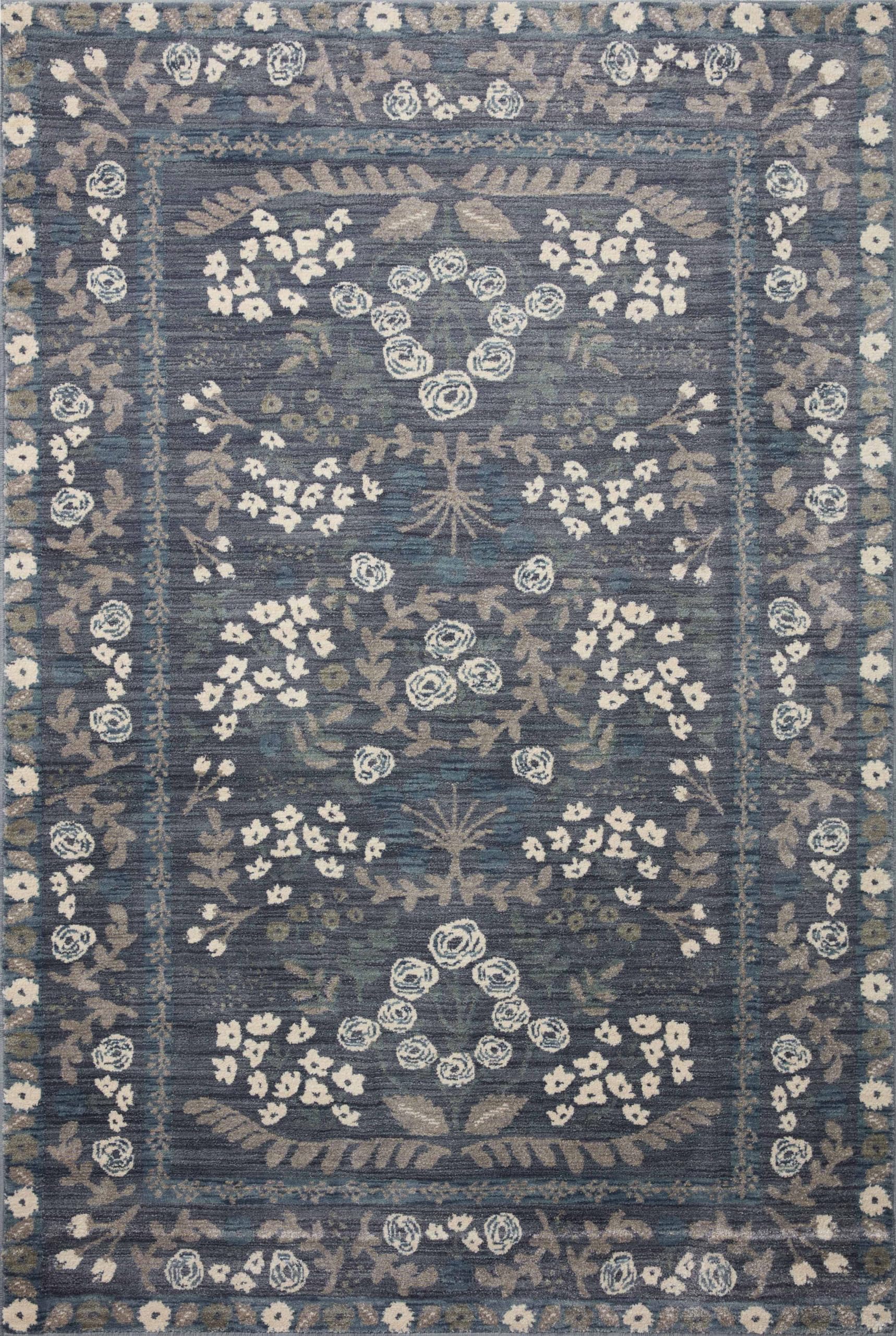 Loloi Rifle Paper Co Fiore Navy Grey 9'-0" x 12'-0" Area Rug