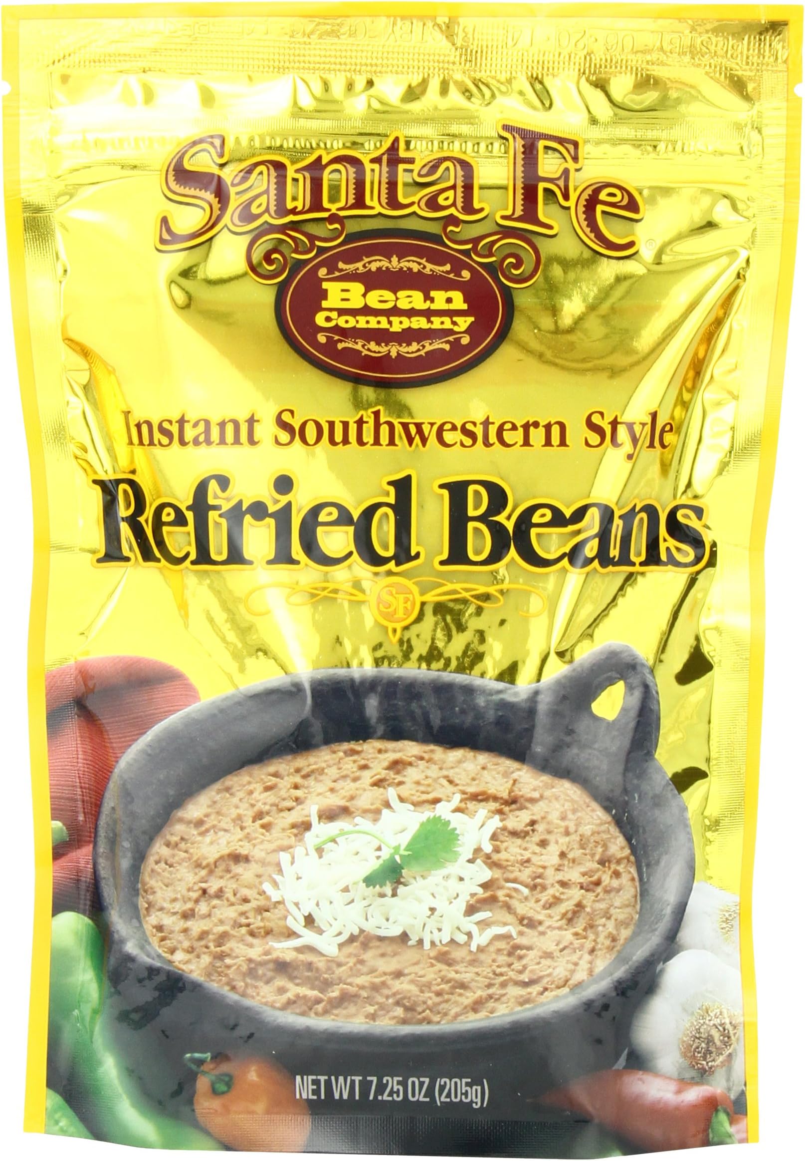 Santa Fe Bean Company Instant Southwestern Style Refried Beans 7.25-Ounce (Pack of 8) Instant Southwestern Style Refried Beans, High Fiber, Gluten-Free, A Great Source of Protein, Low Fat