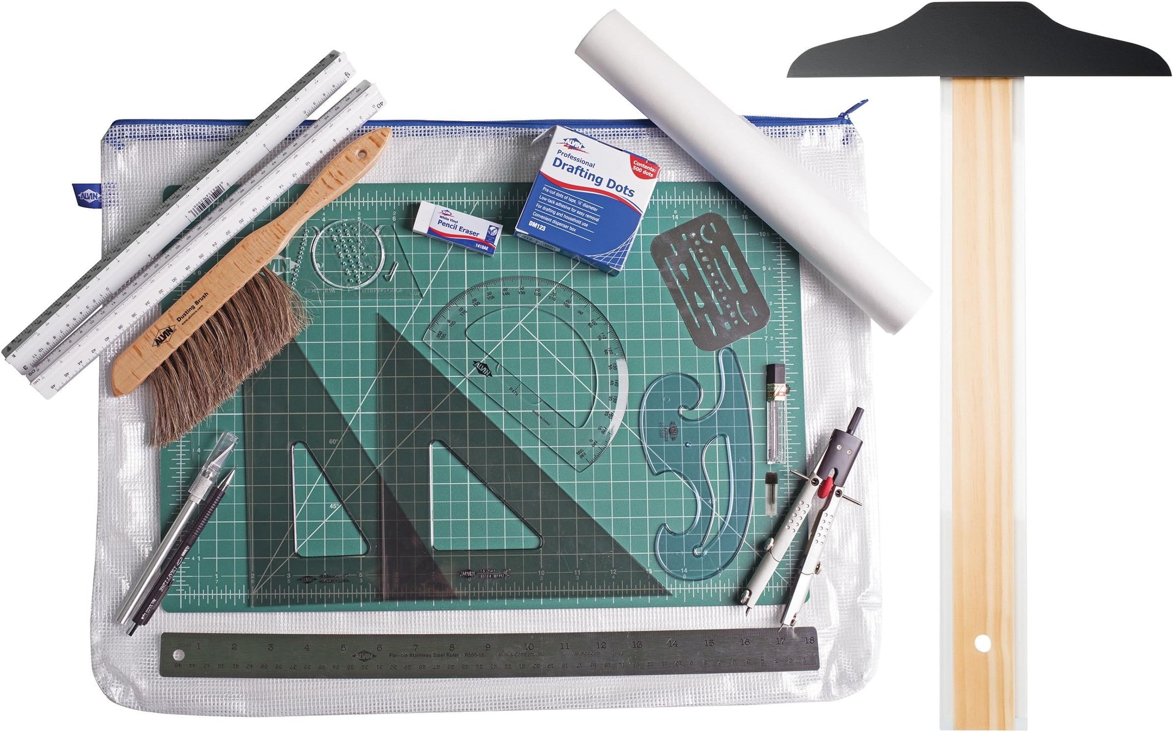 Alvin, DKD-20, Deluxe Drafting Kit, Architectural Tools - 19-Piece Set