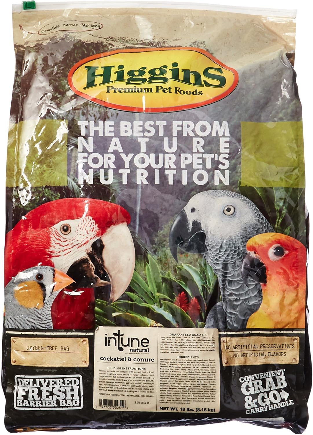 Higgins 466251 Higg Intune Food For Conure/Cockatiel, 18-Pound