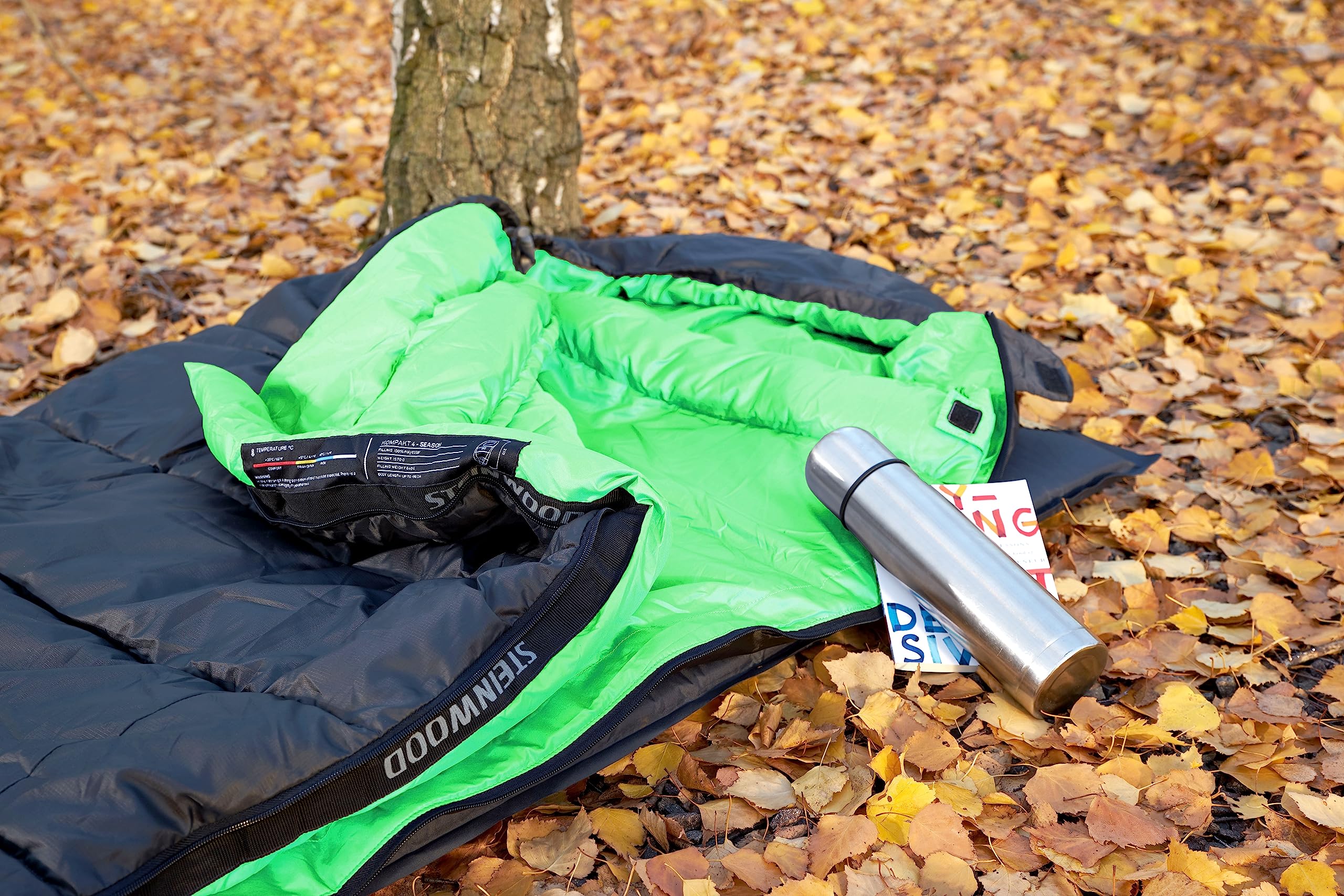 Steinwood Premium Schlafsack koppelbar extra breit 3-4 Season 210cm - Outdoor-Schlafsack, Mumien-Schlafsack, Hütten-Schlafsack