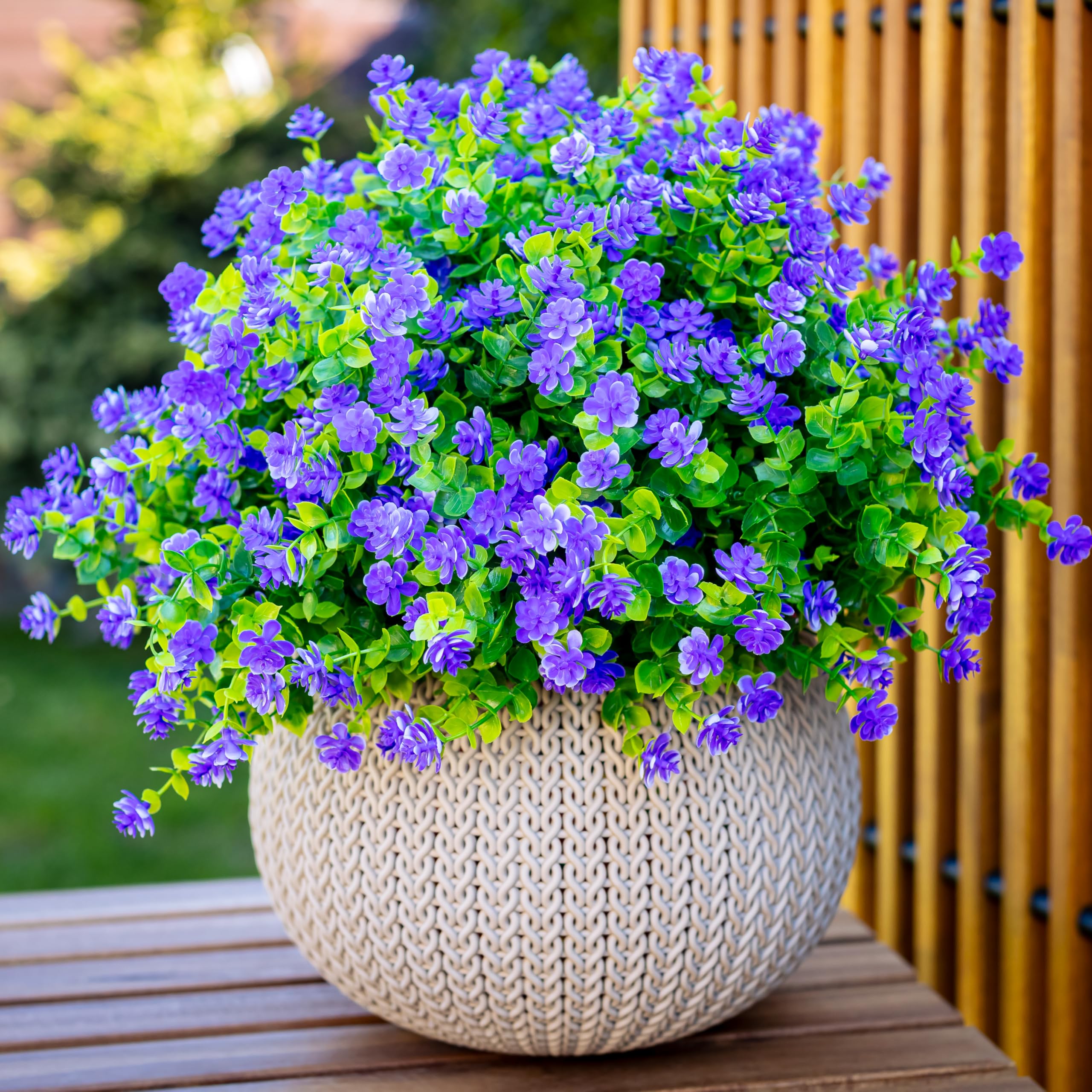 Fiori Finti per Decorazioni 12 Pezzi Finti Piante Artificiale da Esterno Arbusti Ramo Resistente ai Raggi UV Balcone per Giardino Decorazioni Esterna