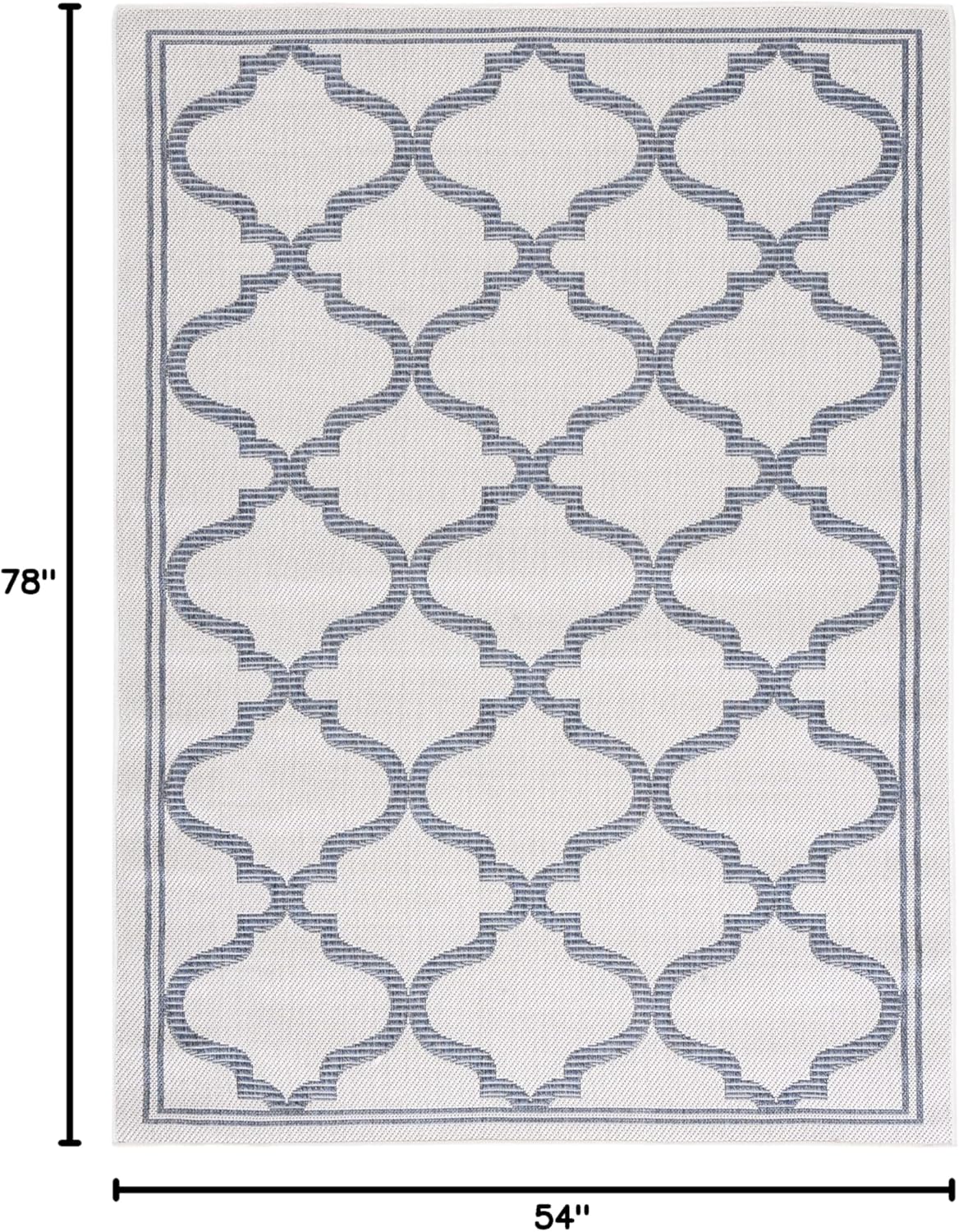 Martha Stewart x SAFAVIEH Outdoor Area Rug Collection - 4'5" x 6'5", Silver & Grey, Weather Resistant & Washable, Ideal for Patio, Backyard, Mudroom, Deck, Accent Space (MSRO336G)