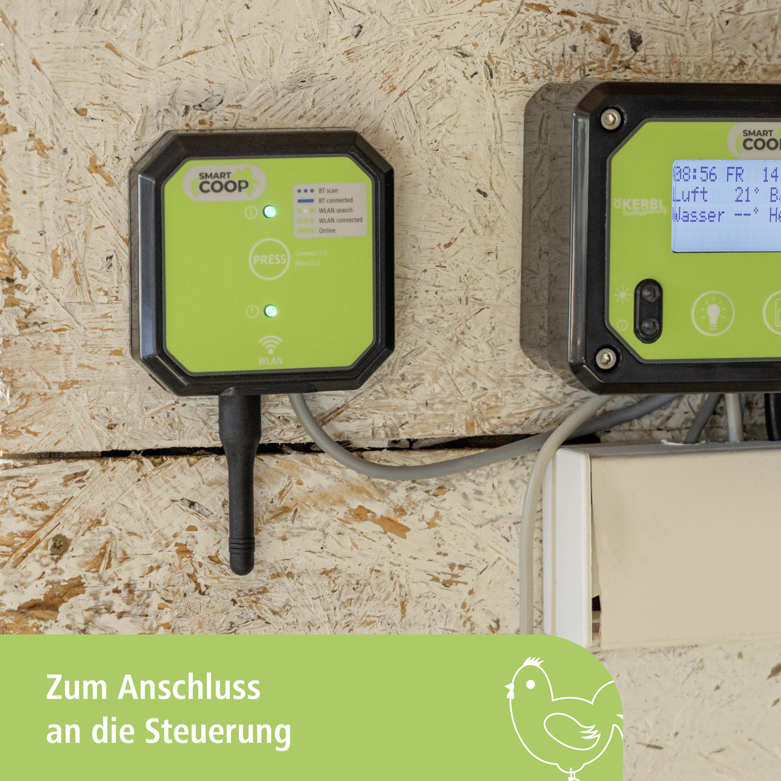 Kerbl Hobbyfarming SmartCoop Connectivity-Modul, Verbindungsmodul, Geflügel, langlebig, inkl. 30cm Anschlusskabel, Made in Germany