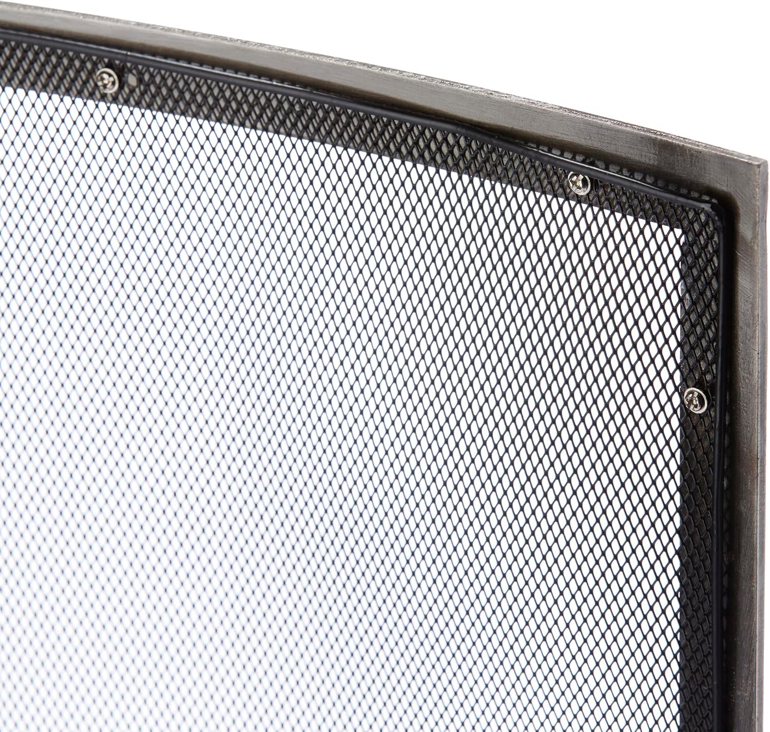 UniFlame Single Panel Curved Pewter Finish Fireplace Screen (S-1613)