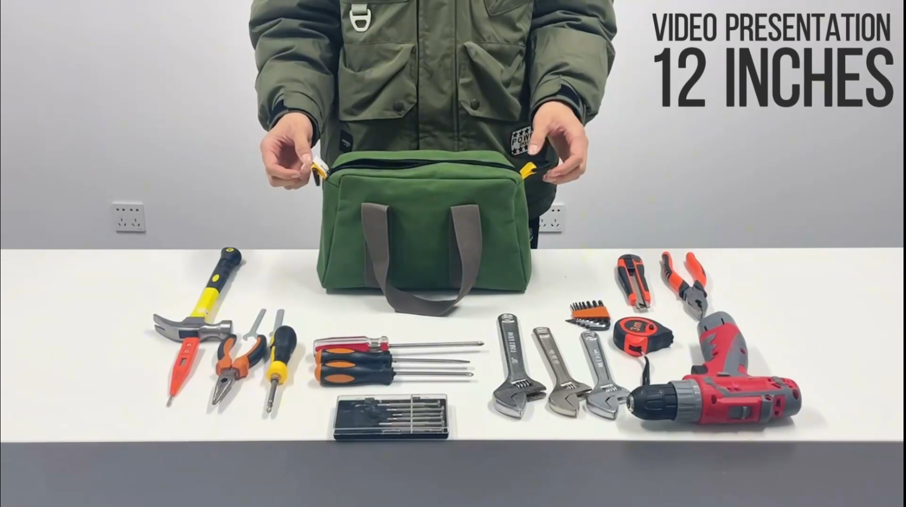  TOOLS 工具入れ　CANVAS TOOL BAG 12㌅ Canvas Tool Organizer - 12 Inch Wide Mouth Storage Bag for