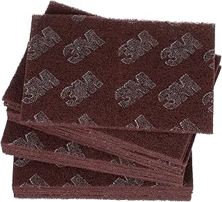 Cubitron Scotch-Brite Production Hand Pad 8447, 6 in x 9 in, 20 pads per box, 3 boxes per case,Maroon