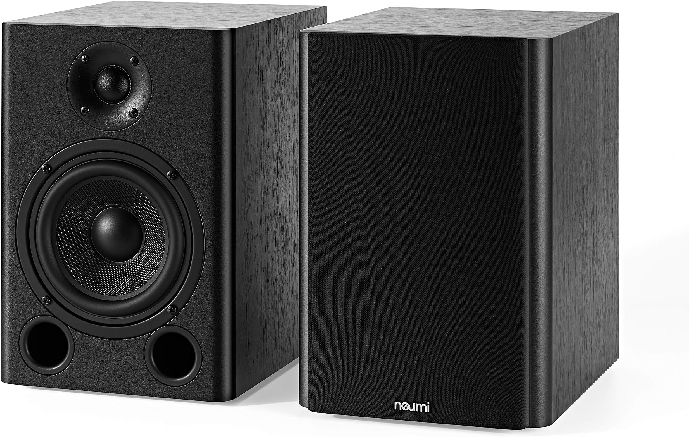 NEUMI BS5 Passive Bookshelf Speakers, 5-Inch Woofer, 1-Inch Tweeter, Dark Wood, 1 Pair