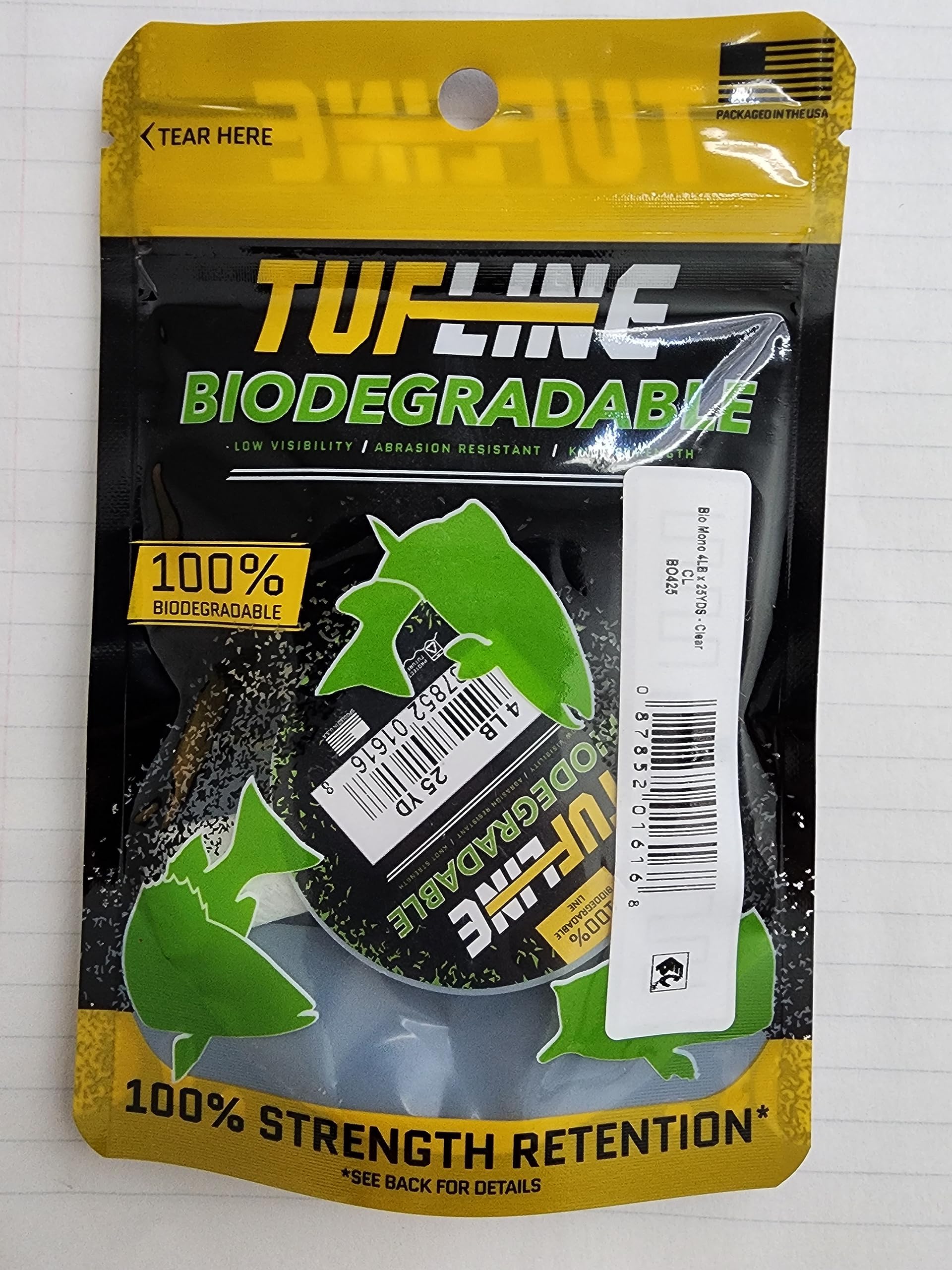 Tuf LineBiodegradable Mono 25 YD Spool 4 lb Clear