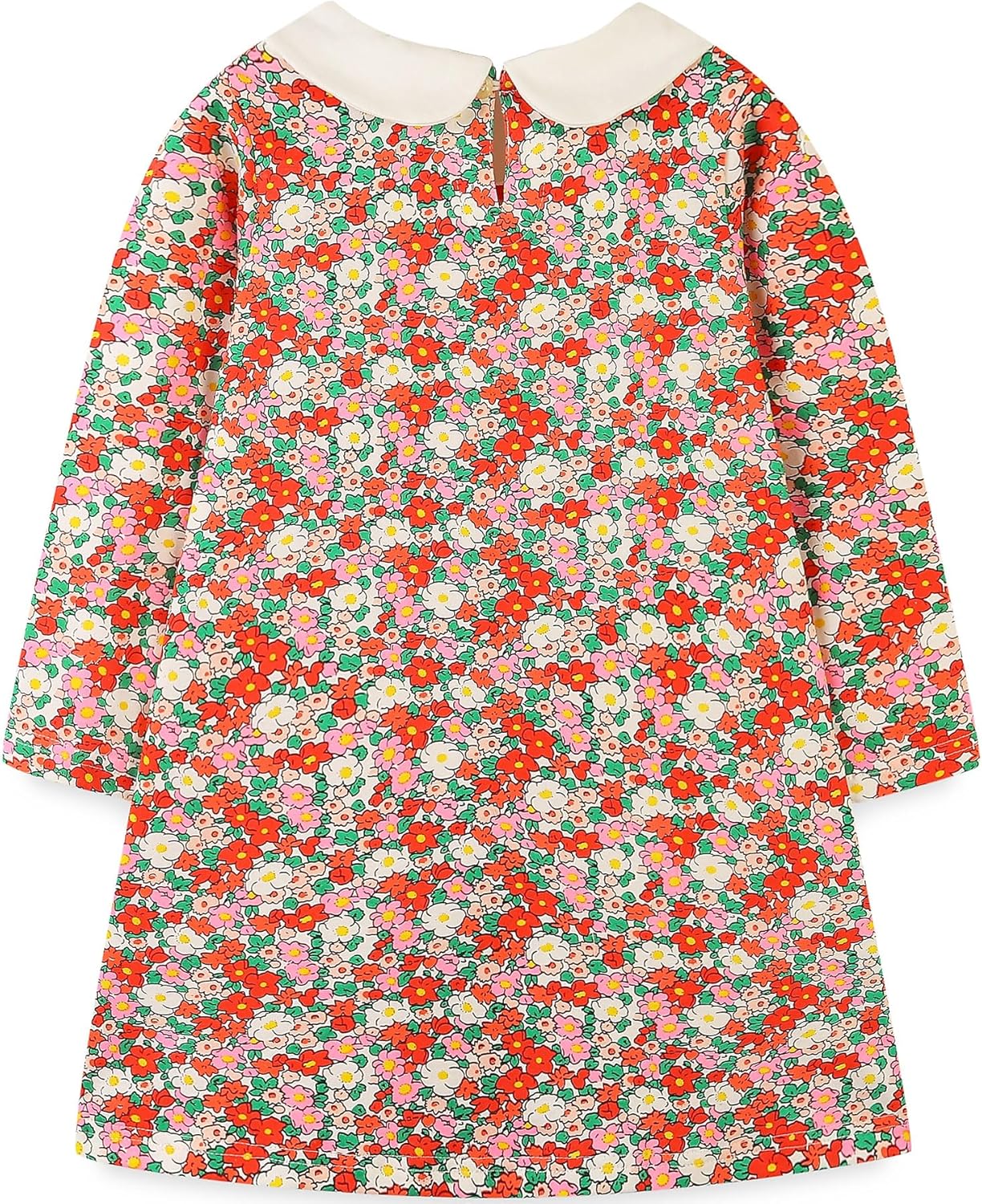 Bumeex Girl's Long Sleeve Dresses Cotton Christmas Cute Embroidery Applique Swing A-Line Casual Tunic Playwear 2-13 Years - Image 2