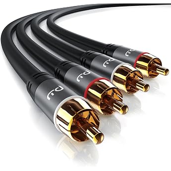 CSL - Stereo Cinch Audio Kabel - 05m - 2X Cinch zu 2X Cinch Audiokabel - AUX Eing nge - Metall-Stecker vergoldet Kabel doppelt geschirmt