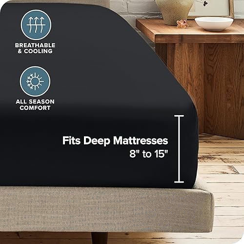 Miniatura 4 de Bare Home Paquete de 2 sábanas bajeras bajeras tamaño individual XL, microfibra 1800 ultra suave resistente a las arrugas, bolsillo profundo