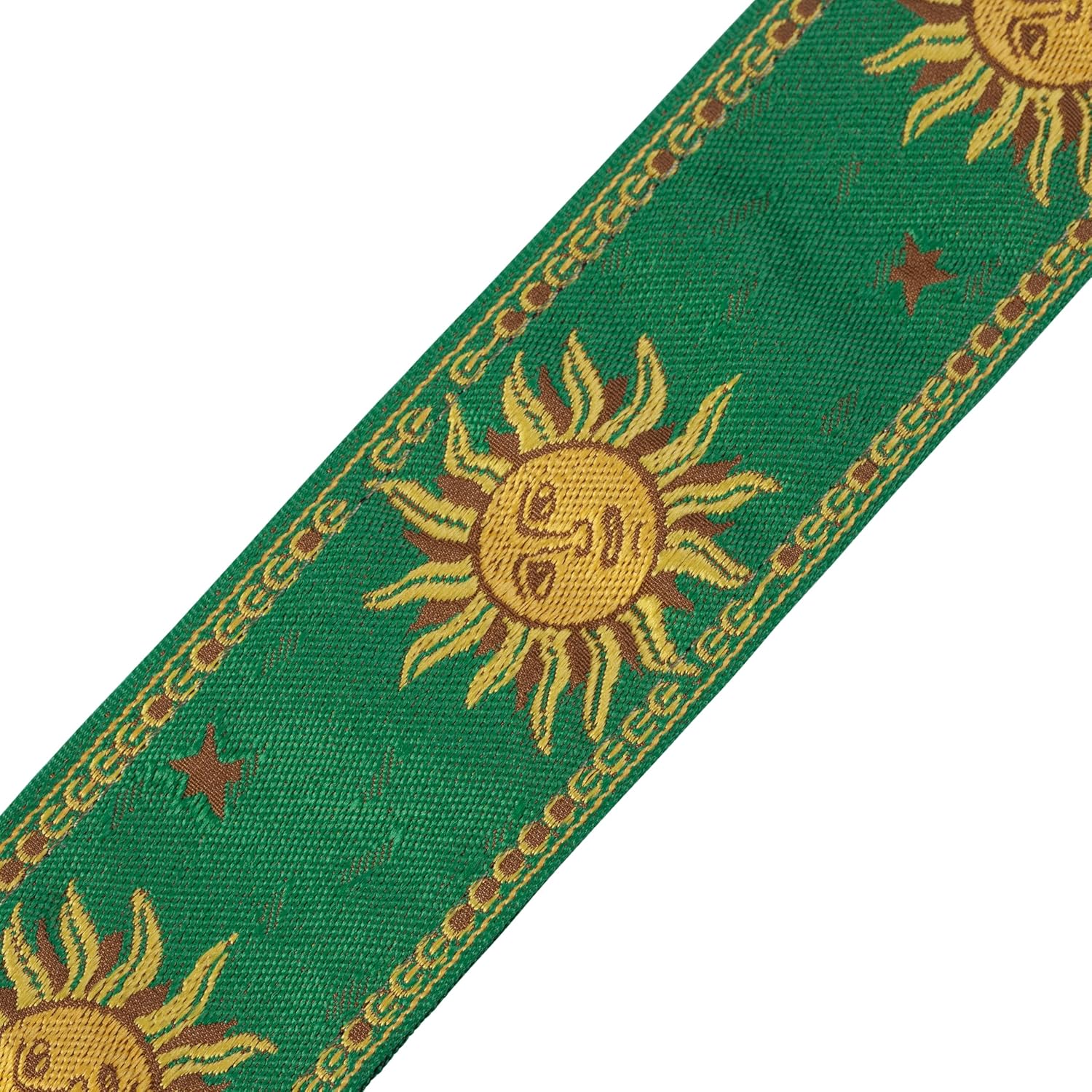 Levy's Leathers 2" Sun Motif Series Jacquard Weave Guitar Strap with Tri-Glide Adjustment, Green (MPJG-SUN-GRN)