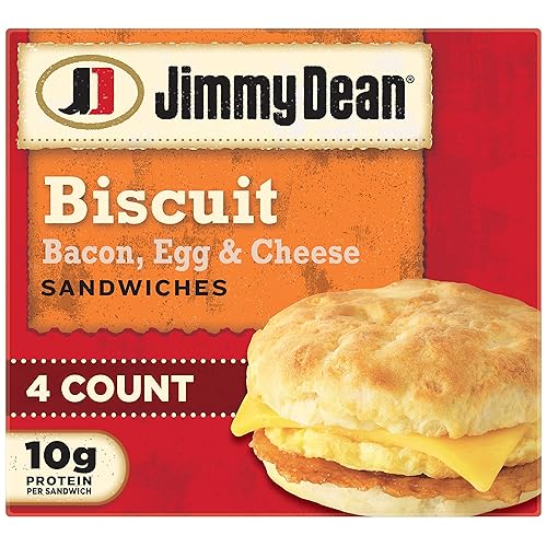 Jimmy Dean Sándwiches de galletas de tocino, huevo y queso, 4 unidades (congelados)