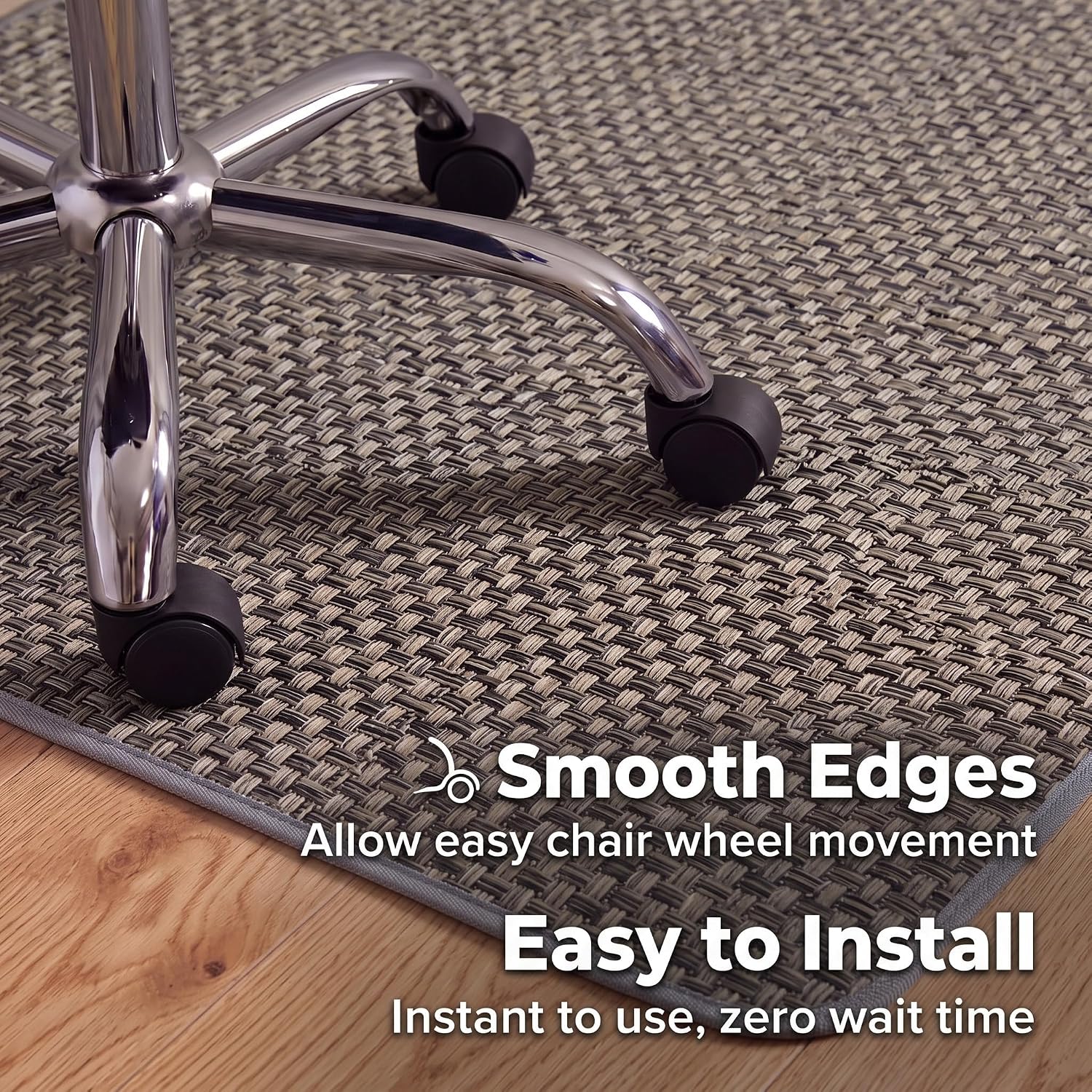 36" x 48" Office Chair Mat for Hardwood Floors Non Slip with Lip