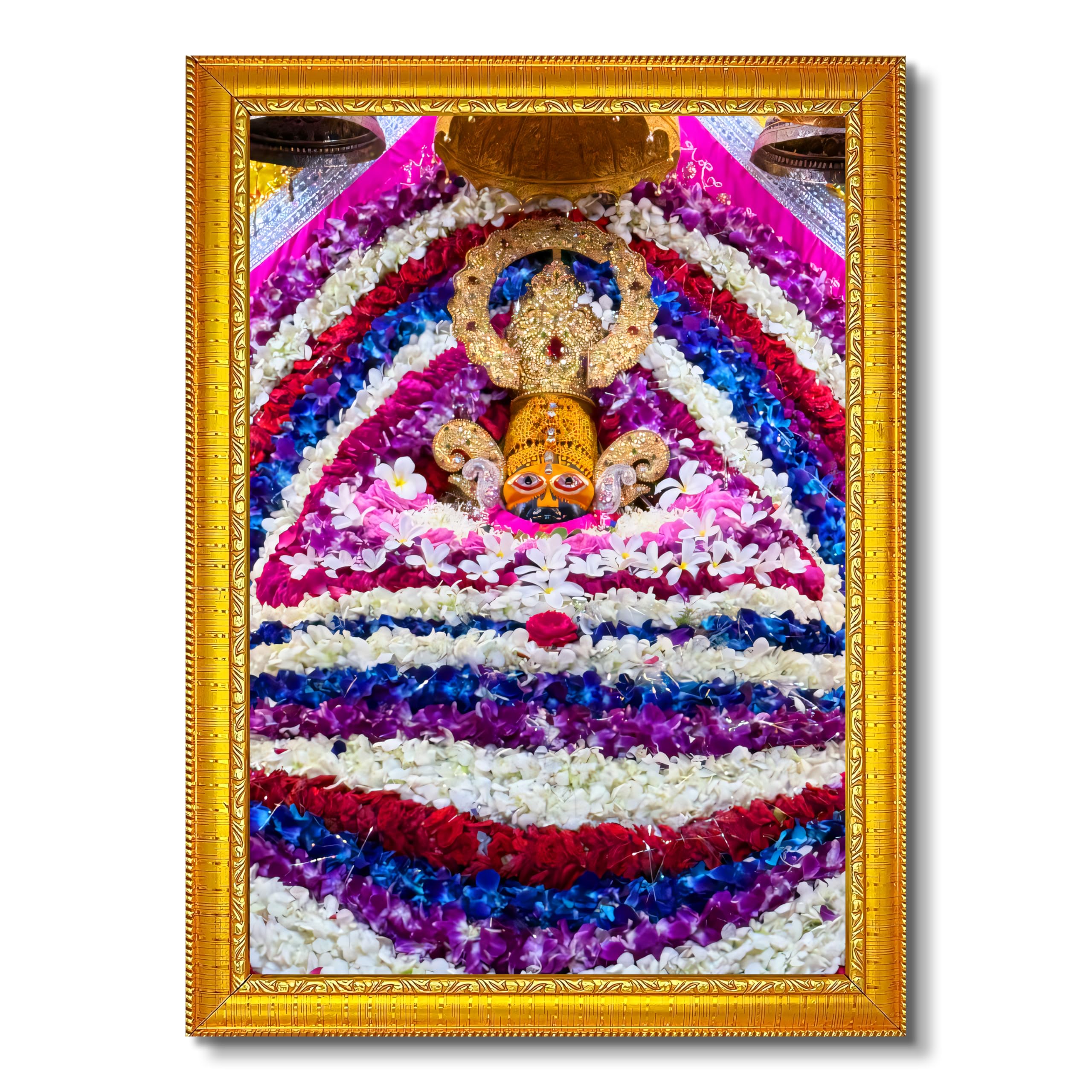 MODERN GALLERY MART Khatu Shyam Ji Golden Frame - Size (9.5 x 13.5 Inch | Religious Photo Frame for Home Mandir | Spiritual Wall Decor & Gift Item (Khatu Shyam 01)