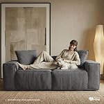 IDEA HOME Canapé Sectionnel modulaire. Utilisation multi-scène. Livraison de la boîte comprimée. & Facile à nettoyer. Haute résilience, facile à déplacer. (Polyester, Gris foncé)