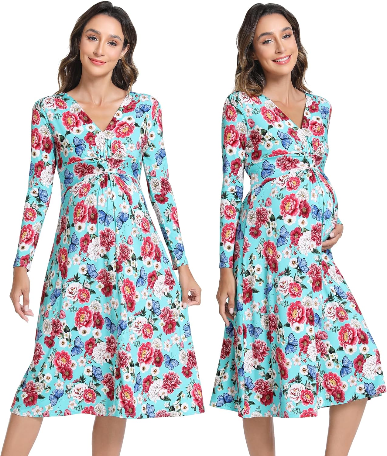 Women's Maternity Dress-Viscose Made from Bamboo Soft Casual Dress Baby Shower Pregnancy Dresses