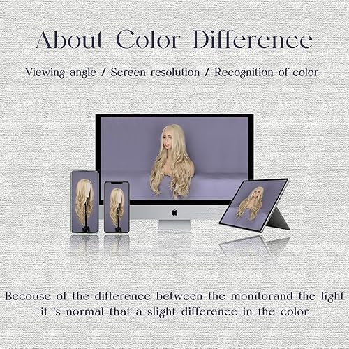 Miniatura 6 de Peluca rubia mixta de onda larga para mujer, 26 pulgadas, parte media, peluca larga y rizada, resistente al calor, cabello sintético de aspecto