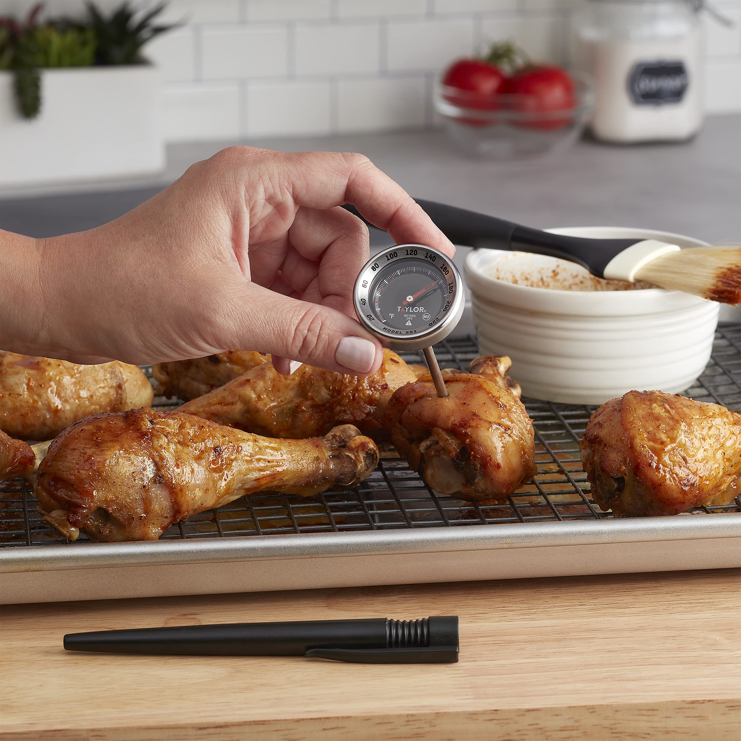 Taylor Pro Series Analog Instant Read Thermometer, Temperature Monitoring: 120F to 220F, Black - Image 5