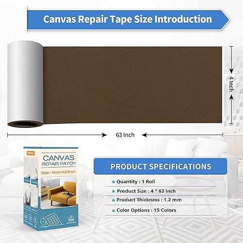 Vista 178 de KING MOUNTAIN Cinta de reparación de lona, parche para equipos para exteriores, 4 x 63 pulgadas, impermeable, autoadhesiva para reparar cubiertas