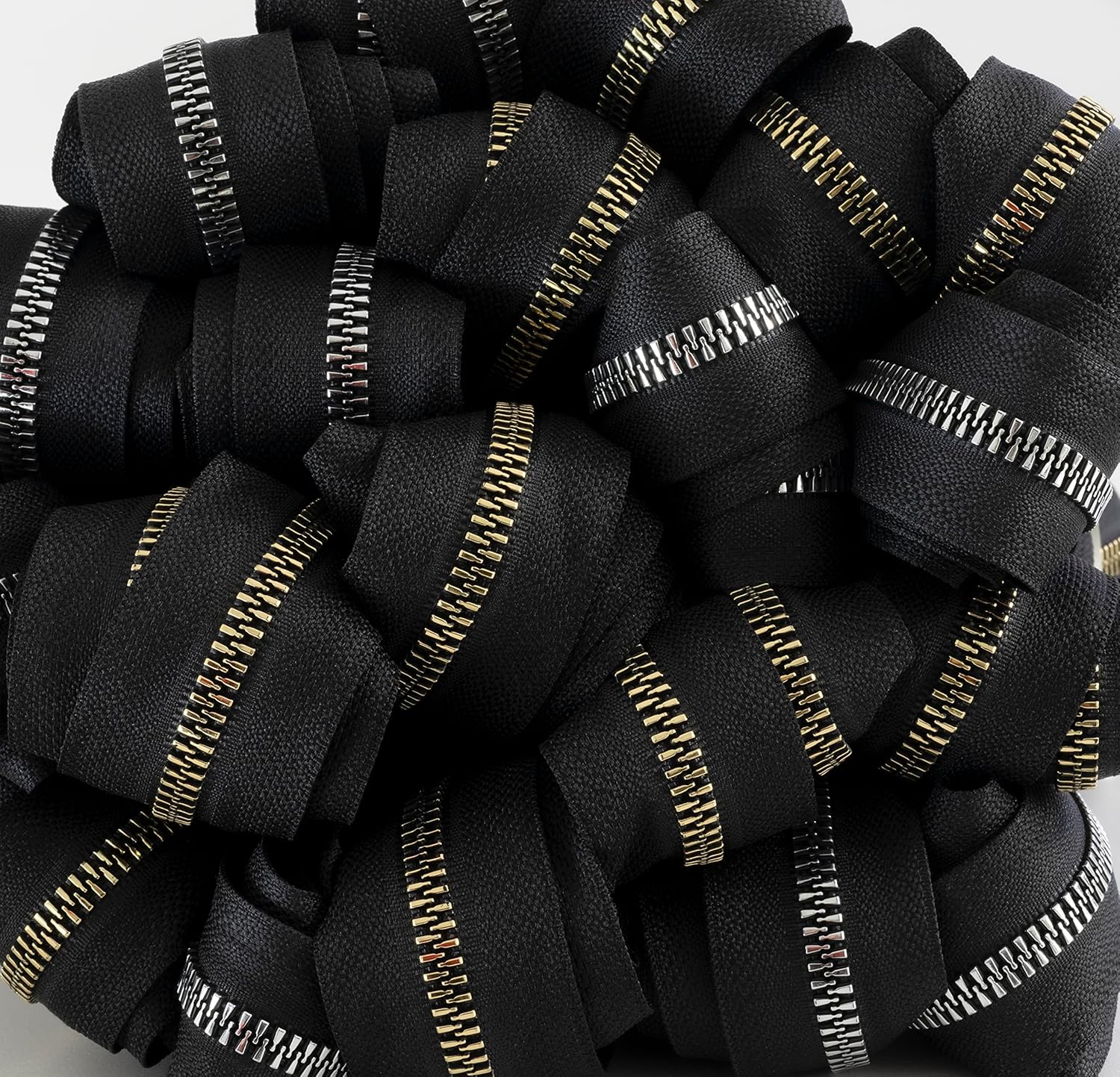 AERZETIX - C64166 – Pack of 2 No.5 Injected Zippers 55 cm Separable Self-Locking – Decorative Metal Pull – Colour: Black/Silver – Mesh Cursor Haberdashery Garment Anorak Jacket