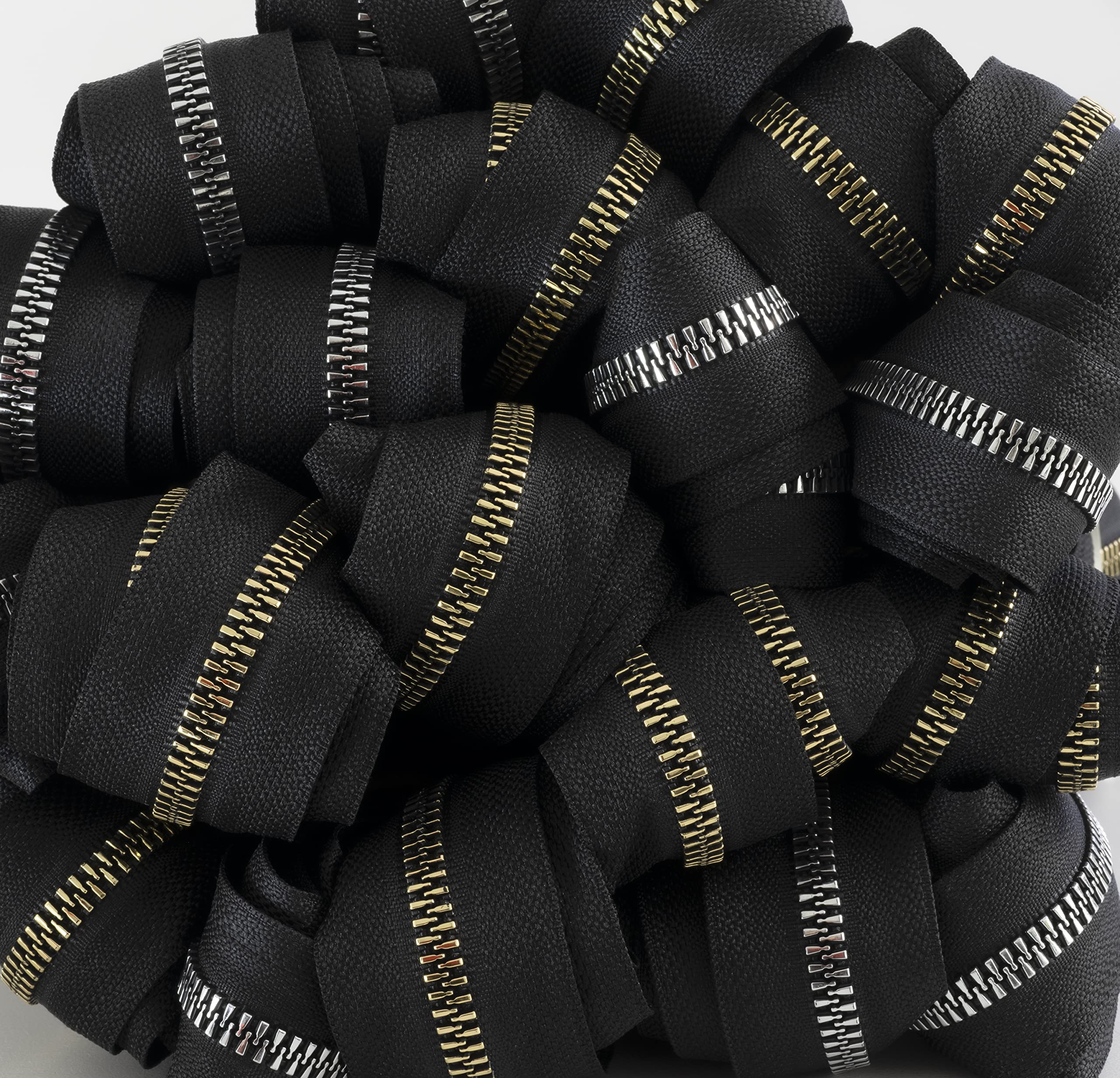 Cerniera Lampo Separabile N°8 - 65cm Nero/Argento - Per Abbigliamento, Borse, Cuscini - Cursore In Metallo - Foto 6