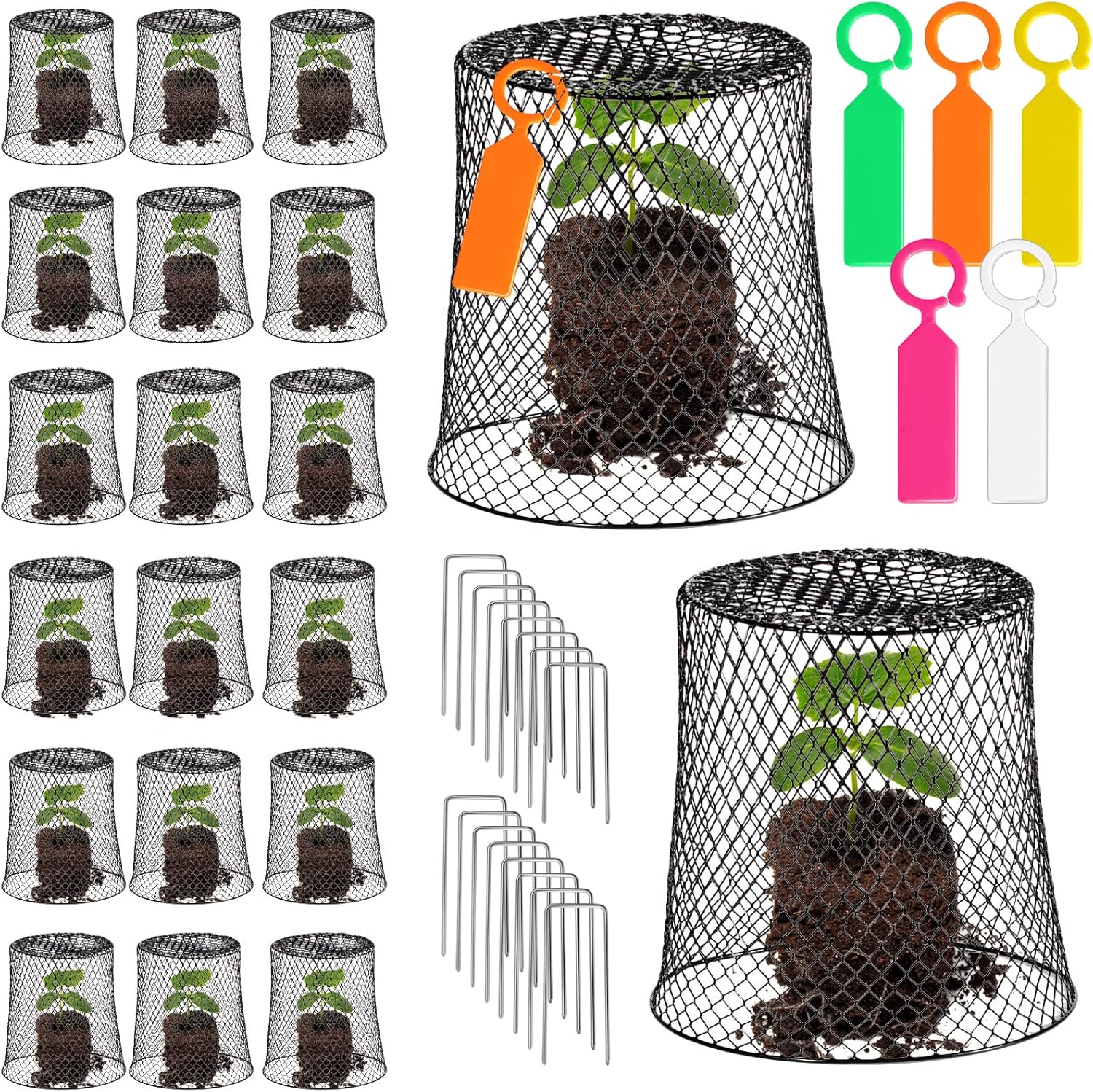 20 Pcs 8inch Chicken Wire Plant Covers,Wire Garden Cloches