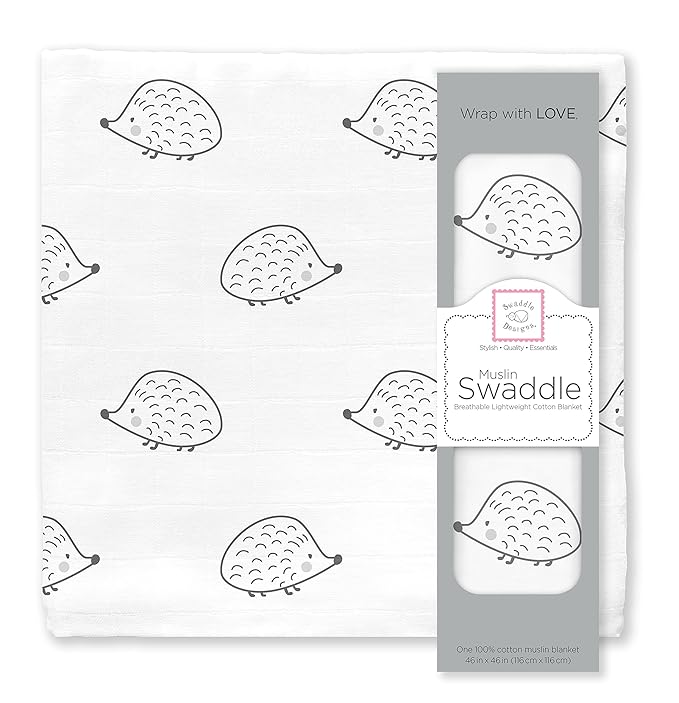 SwaddleDesigns Cotton Muslin Swaddle Blanket, Receiving